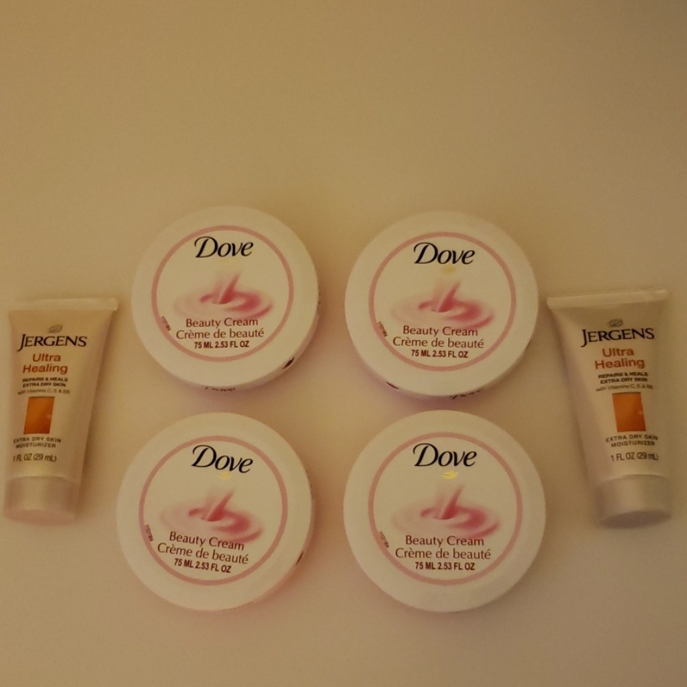 Dove Beauty Cream & Jergen's Ultra Healing Lotion